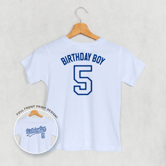 Birthday Boy Varsity #5 (Kids Back Print)