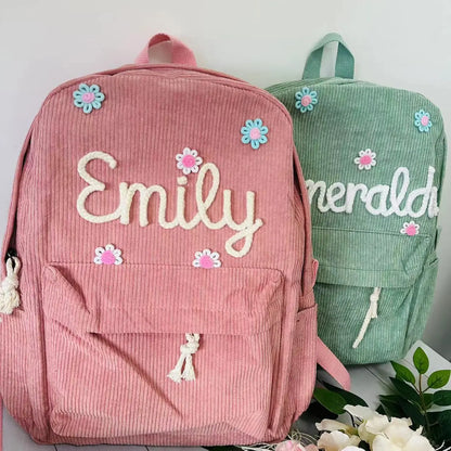 Personalized Kids Backpack, Embroidered Corduroy Backpack,Back to School, Kid name backpack,school bag college,toddler,with name