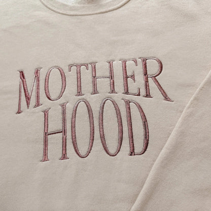 Motherhood Embroidered Sweatshirt | Minimalist Mom Crewneck